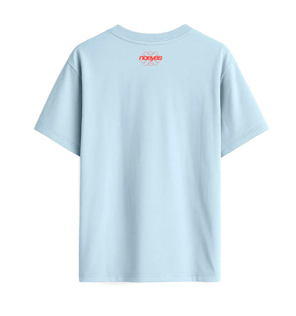 Camiseta NO EYES Nostalgic azul claro vista trasera