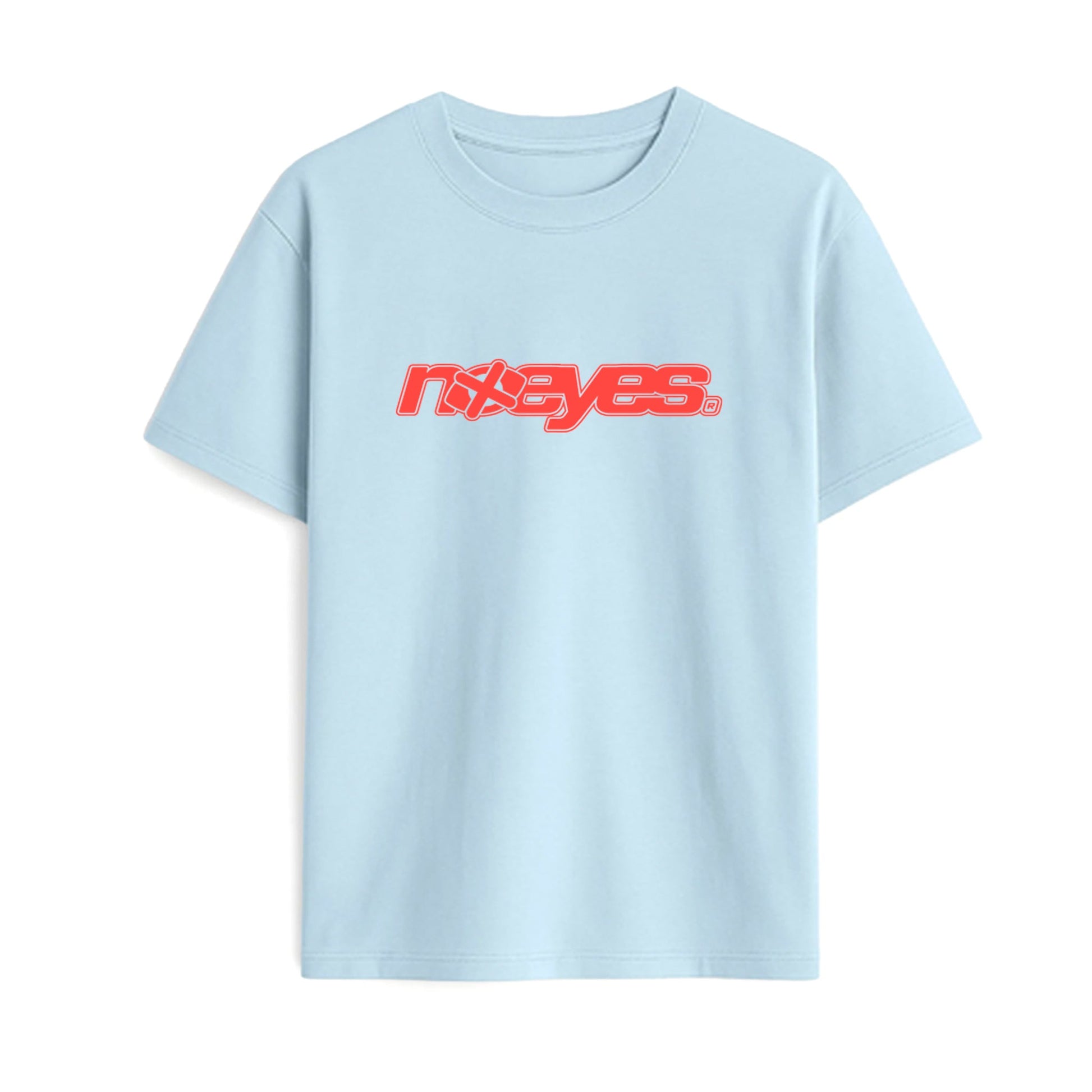 Camiseta NO EYES Nostalgic azul claro vista frontal