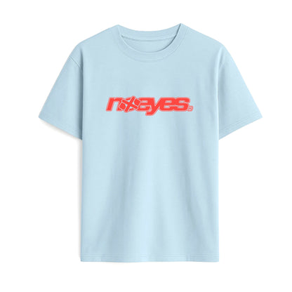 Camiseta NO EYES Nostalgic azul claro vista frontal