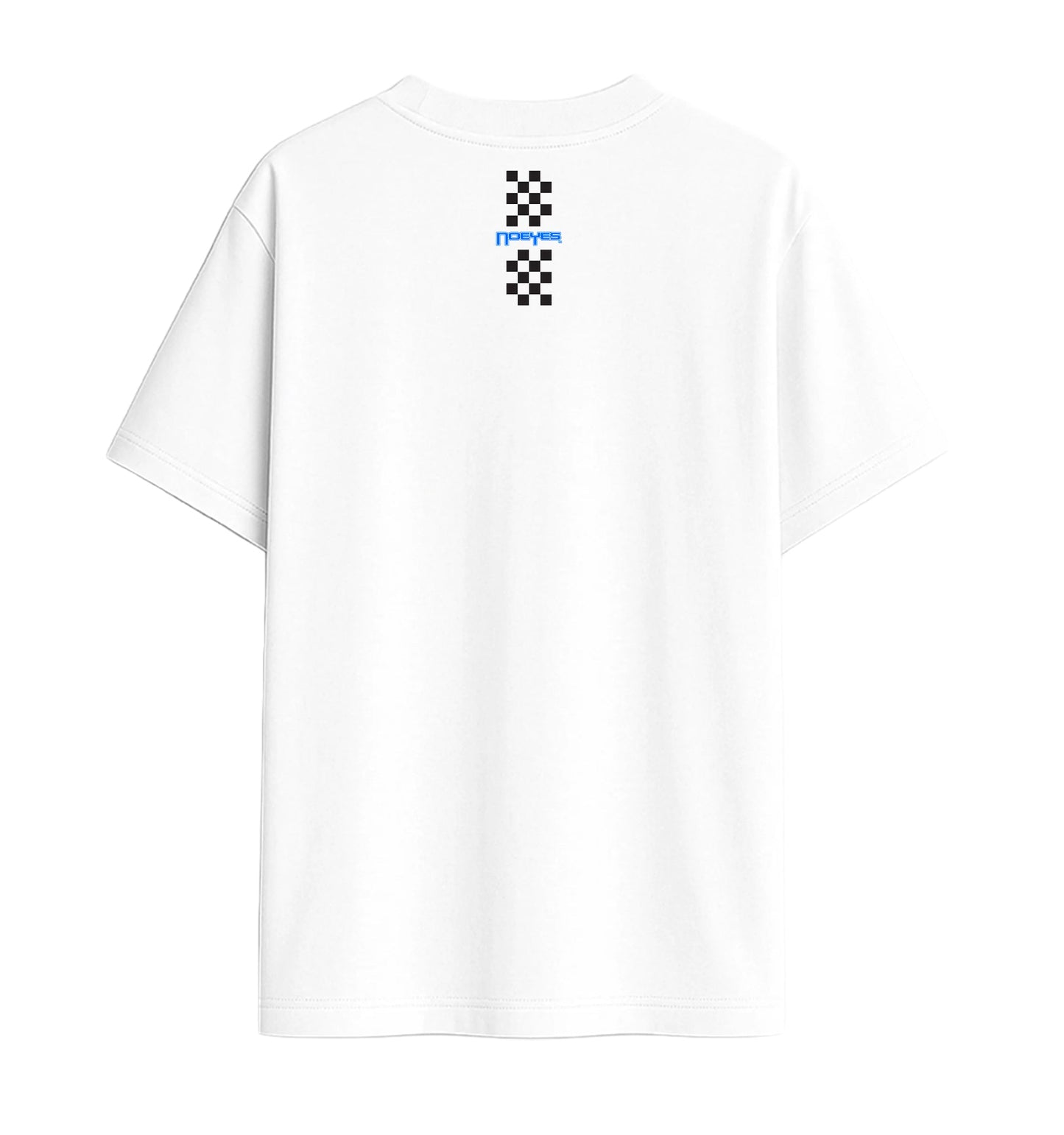 Camiseta NO EYES Time Attack blanca vista trasera