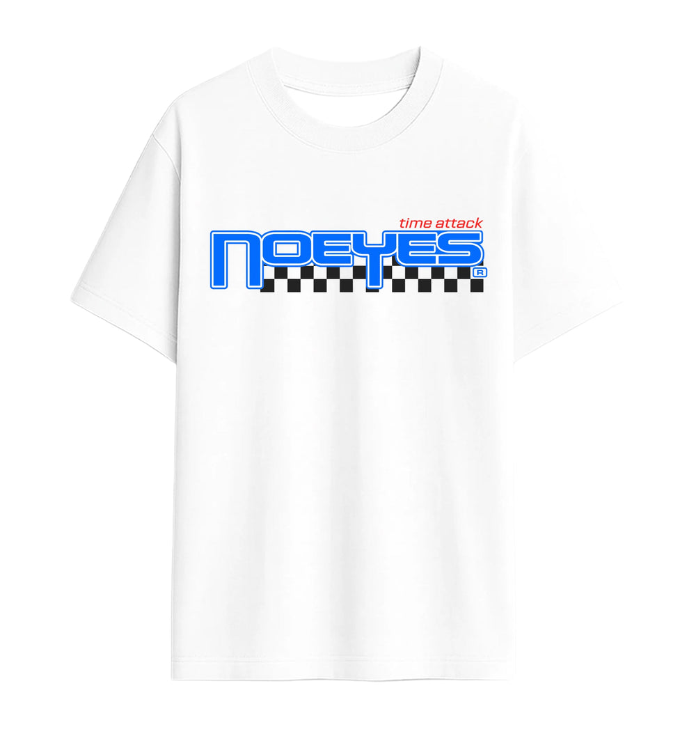 Camiseta NO EYES Time Attack blanca vista frontal