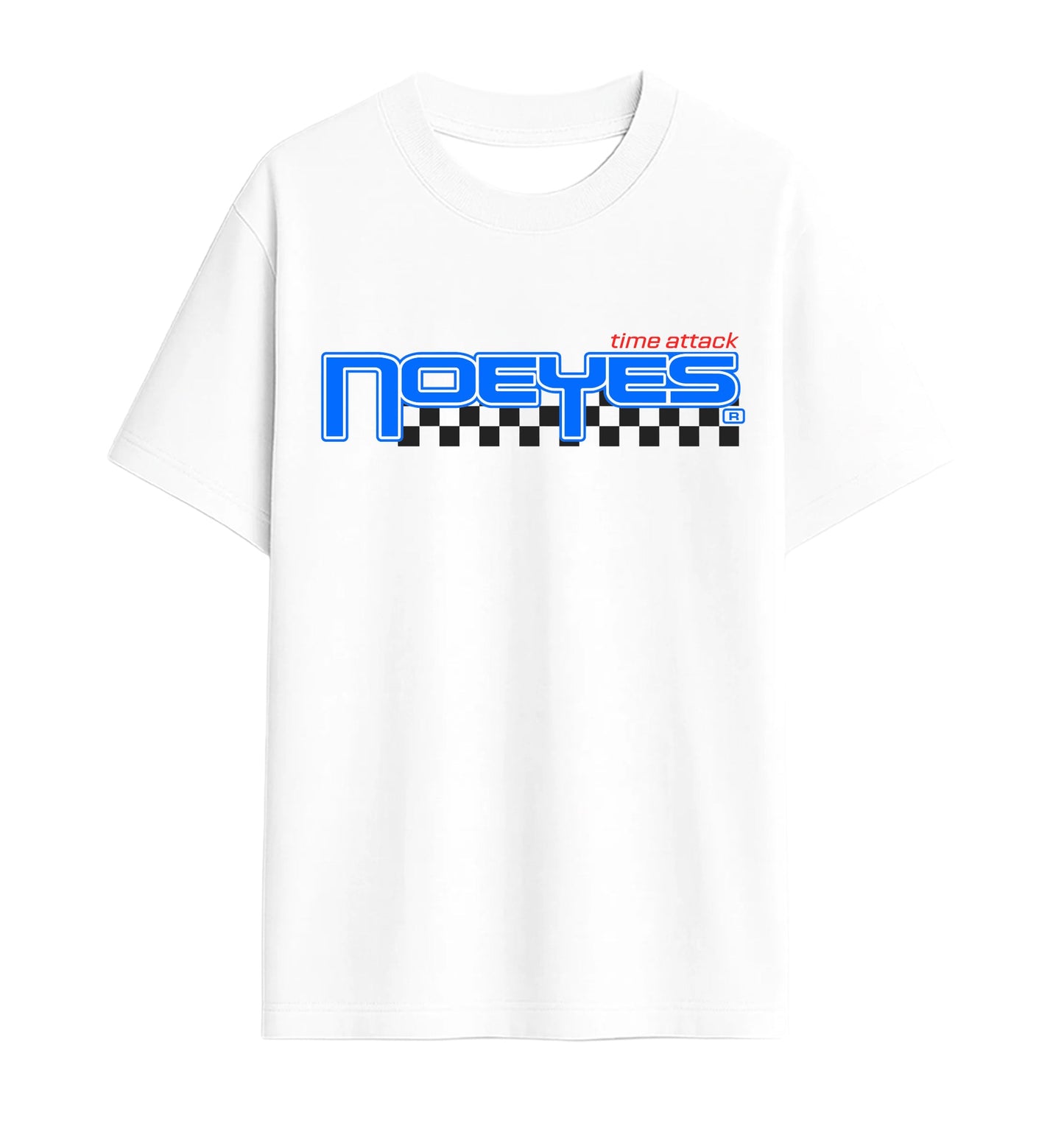 Camiseta NO EYES Time Attack blanca vista frontal